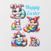 Happy Easter Bunnies Raamsticker (Vel)