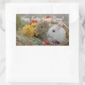 Happy Easter Bunnies Rechthoekige Sticker (Tas)