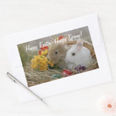 Happy Easter Bunnies Rechthoekige Sticker (Envelop)