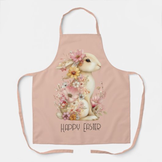 Happy Easter Bunny and Flowers Schort (Voorkant)