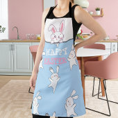 Happy Easter Bunny Blue & Pink Eggs over het hele Schort