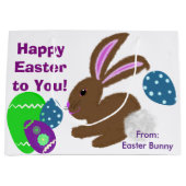 Happy Easter Bunny Chick Eggs Large Cadeauzakje (Voorkant)