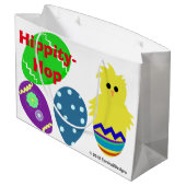Happy Easter Bunny Chick Eggs Large Cadeauzakje (Achterkant Gekanteld)