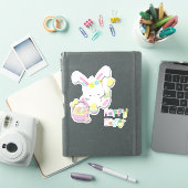 Happy Easter Bunny, Chick en Basket Sticker (iPad Cover)