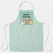 Happy Easter Bunny Chick Green Gingham Schort (Voorkant)