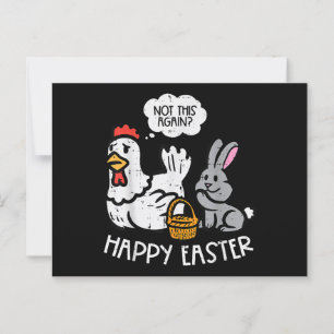 Happy Easter Bunny Chicken Niet weer Funny Mannen Briefkaart