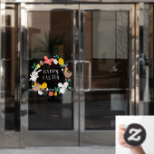 Happy Easter Bunny Chicken Spring Elements Raamsticker (Kantoordeur)