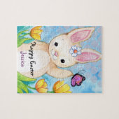 Happy Easter Bunny Child's naam Legpuzzel (Horizontaal)