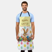 Happy Easter Bunny Colorful Eggs Schort (Gedragen)