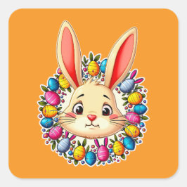 Happy Easter Bunny – Colorful Spring - Autocolante Vierkante Sticker