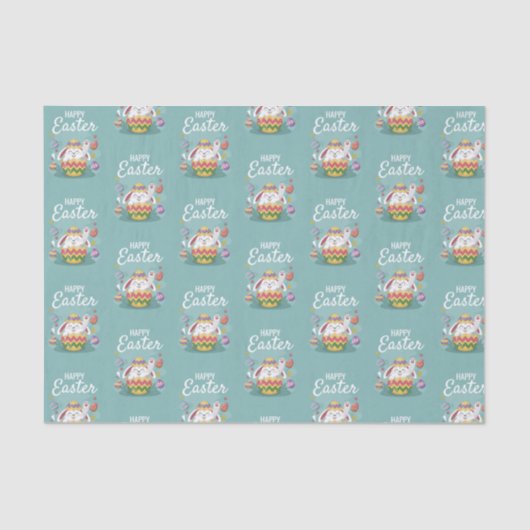 Happy Easter Bunny & Colorful Tissuepapier (Voorkant)