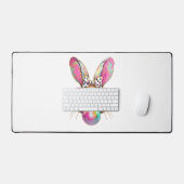 Happy Easter Bunny Coquette Bow Brushstroke Easter (Clavier et souris)