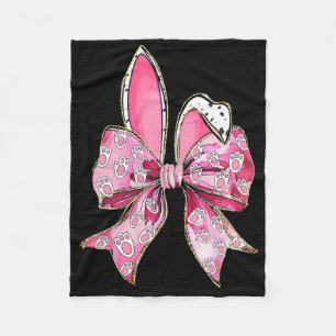 Happy Easter Bunny Coquette Bow Ears Meisjes Teen Fleece Deken