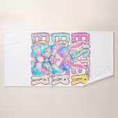 Happy Easter Bunny Coquette Bow Preppy Easter Day  (Serviette de bain)