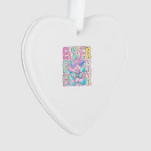 Happy Easter Bunny Coquette Bow Preppy Easter Day Ornament (voorkant)