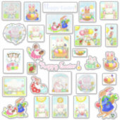 Happy Easter Bunny Custom-Cut Vinyl Stickers (Voorkant)