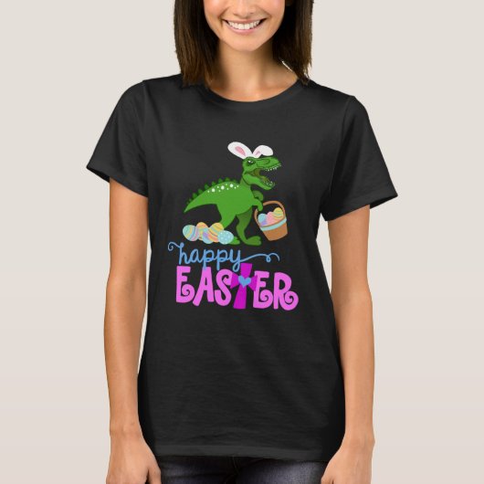 HAPPY EASTER Bunny Dinosaur Rex Egg Hunt Toddler G T-shirt (Voorkant)