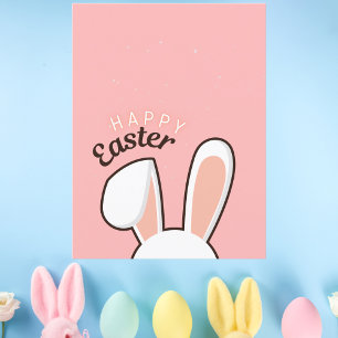 Happy Easter Bunny Ears Pink Briefkaart