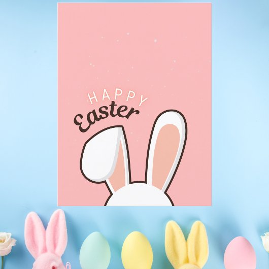 Happy Easter Bunny Ears Pink Briefkaart