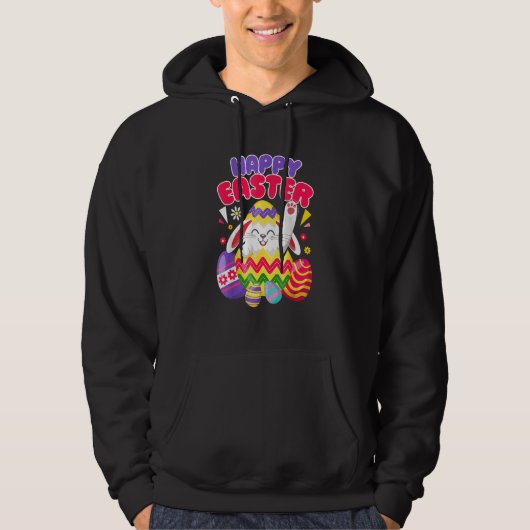 Happy Easter Bunny Easter Eggs Hoodie (Voorkant)