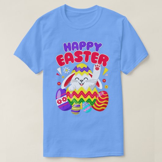 Happy Easter Bunny Easter Eggs T-shirt (Design voorkant)