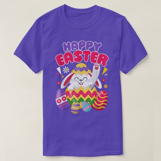 Happy Easter Bunny Easter Eggs T-shirt (Design voorkant)