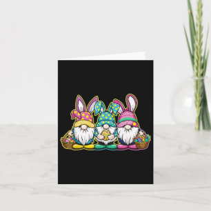 Happy Easter Bunny Egg Hunting en Bysket Gnome Ea Kaart
