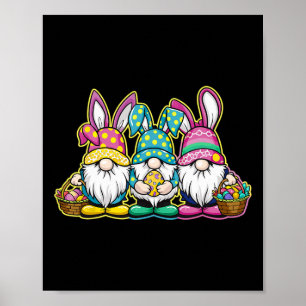 Happy Easter Bunny Egg Hunting en Bysket Gnome Ea Poster