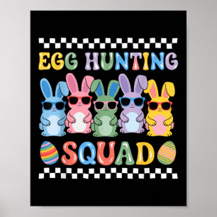 Happy Easter Bunny Egg Hunting Squad Crew Familie Poster
