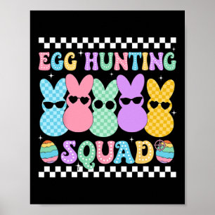 Happy Easter Bunny Egg Hunting Squad Crew Familie Poster