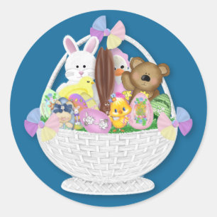 Happy Easter Bunny Egg Ronde Sticker