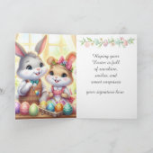 Happy Easter Bunny & Eggs Greeting  Feestdagen Kaart (Binnen)