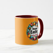 Happy Easter – Bunny & Eggs Illustration caneca Mok (Voorkant rechts)