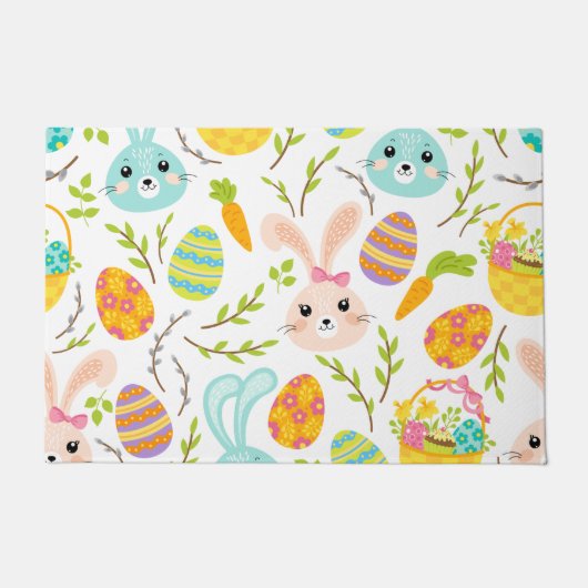 Happy Easter Bunny Eggs, Spring Pattern Gift Deurmat (Voorkant)