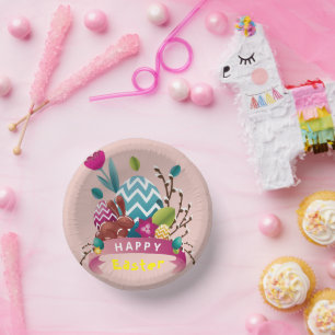 Happy Easter bunny, eierontwerp Papieren Kommen