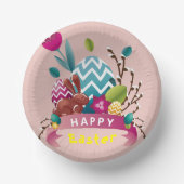 Happy Easter bunny, eierontwerp Papieren Kommen (Voorkant)