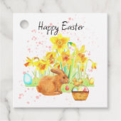 Happy Easter Bunny en Daffodils Bedankjes Labels (Voorkant)