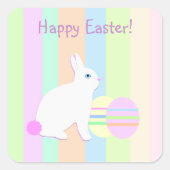 Happy Easter Bunny en Eggs Vierkante Sticker (Voorkant)