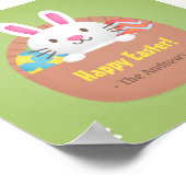 Happy Easter Bunny en Eggs Wall Decor Poster (Hoek)