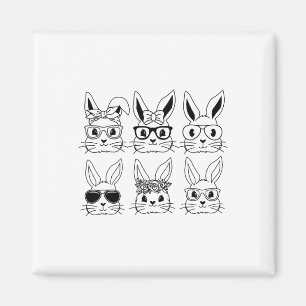Happy Easter Bunny Face Gles Paasdag Vrouwen Gir Magneet
