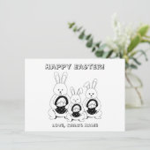 Happy Easter Bunny Family Coloring Page (Staand voorkant)