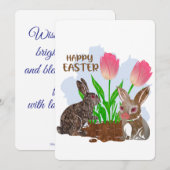 Happy Easter Bunny Feestdagenkaart (Voorkant / Achterkant)