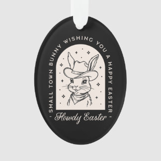 Happy Easter bunny funny dark western theme black Ornament