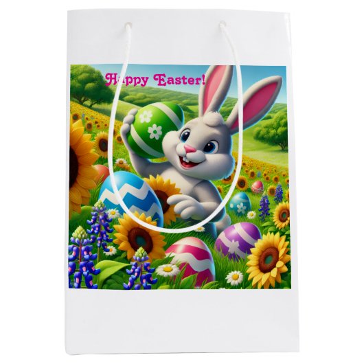 Happy “Easter Bunny” Gift Bag Medium Cadeauzakje (Voorkant)
