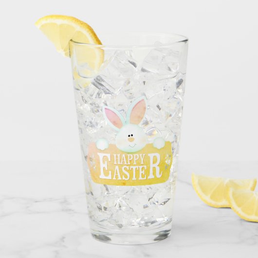 Happy Easter Bunny Glass Glas (Voorkant ijs)