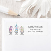 Happy Easter Bunny Gnomes-kaart Etiket (Insitu)