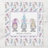 Happy Easter Bunny Gnomes Wijn Etiket (Enkel label)