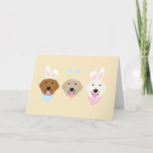 Happy Easter Bunny Golden Retriever Feestdagen Kaart