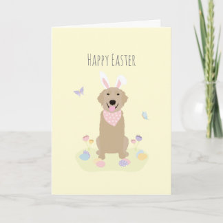 Happy Easter Bunny Golden Retriever Kaart