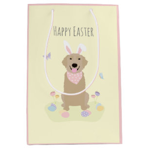 Happy Easter Bunny Golden Retriever Medium Cadeauzakje